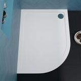 1200 x 900mm  White Slimline Left Hand Offset Quadrant Shower Tray