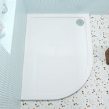 1200 x 900mm  White Slimline Right Hand Offset Quadrant Shower Tray
