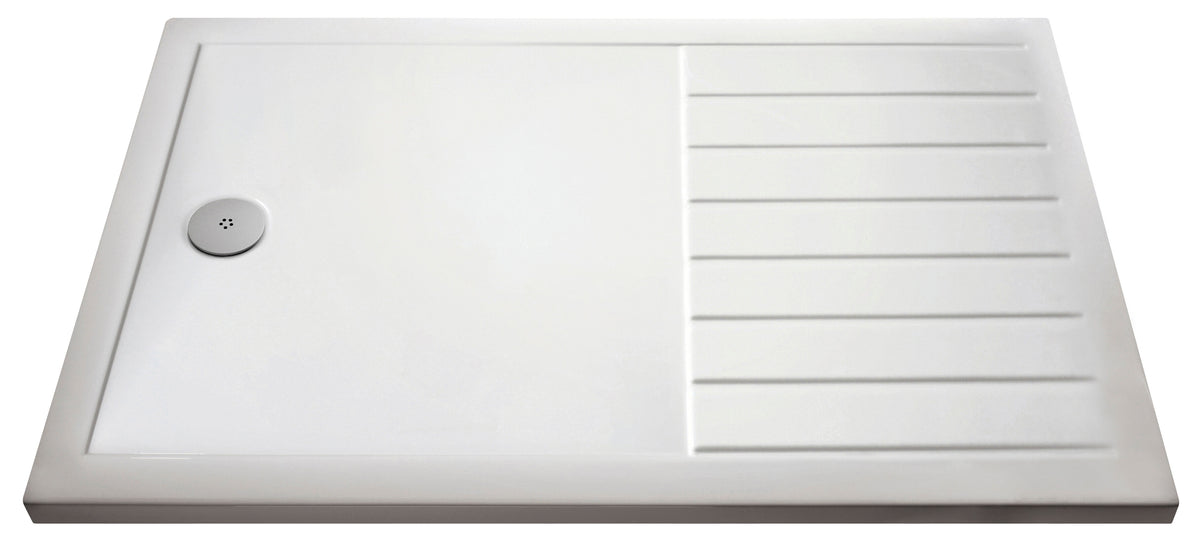 1700 x 700mm White Slimline Rectangular Walk In Shower Tray