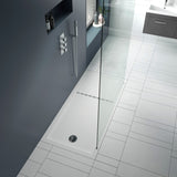 1700 x 800mm White Slimline Rectangular Walk In Shower Tray