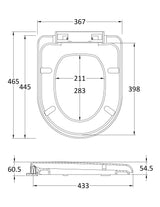 White D-Shaped Soft Close Toilet Seat With Top Fix Hinge