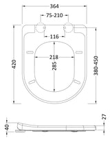 Modern Splash White D-Shaped Soft Close Toilet Seat With Quick Release Hinge