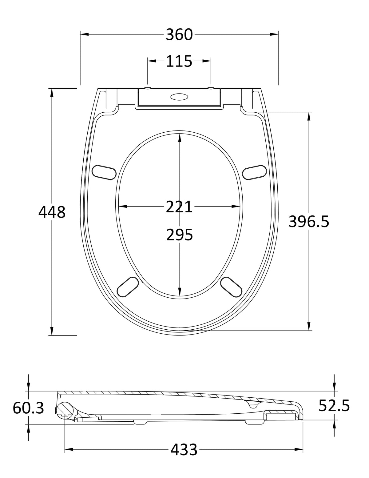 Modern Splash White Round Soft Close Toilet Seat With Quick Release Hinge