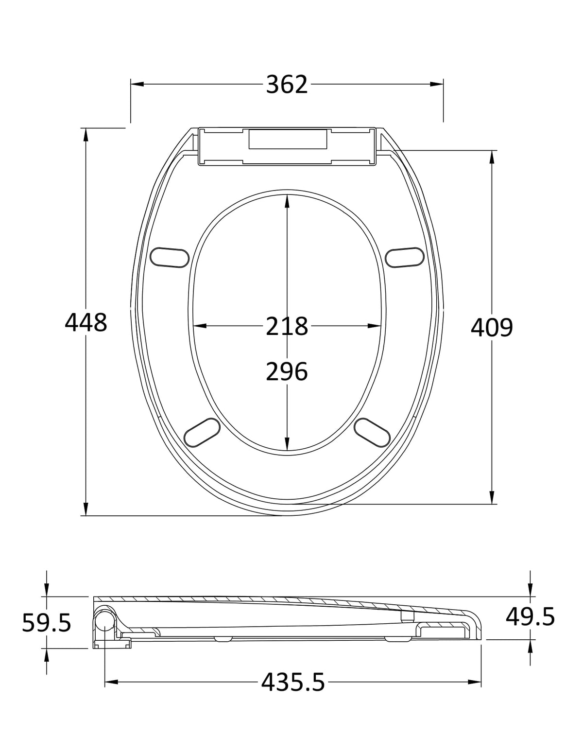 Modern Splash White Round Soft Close Toilet Seat With Top Fix Hinge