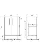 Modern Splash Arno 500mm Gloss White Floor Standing Vanity Unit