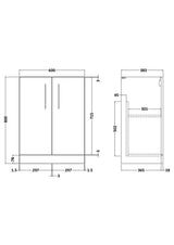 Modern Splash Arno 600mm Gloss White Floor Standing Vanity Unit