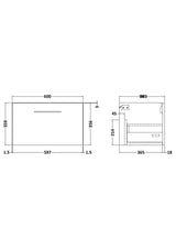 Modern Splash Arno 600mm Gloss White Wall Hung Vanity Unit