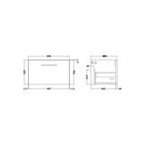 Modern Splash Arno 600mm Soft Black Wall Hung Vanity Unit