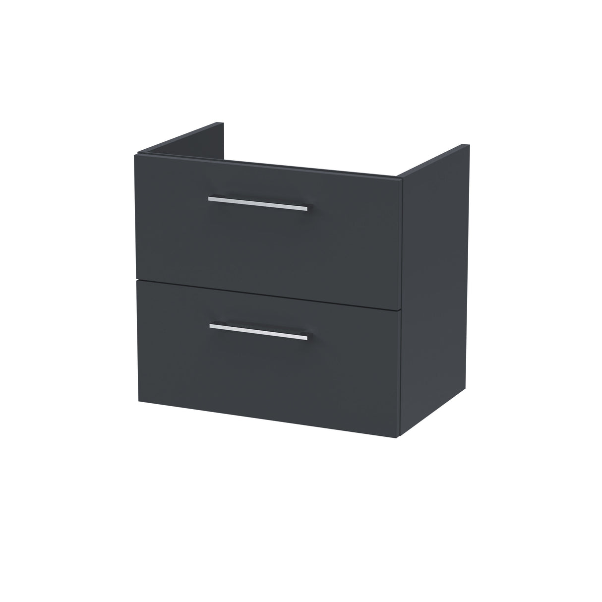 Modern Splash Arno 600mm Soft Black 2 Drawer Wall Hung Vanity Unit