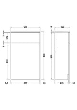 Modern Splash Arno 500mm Soft Black Floor Standing WC Unit