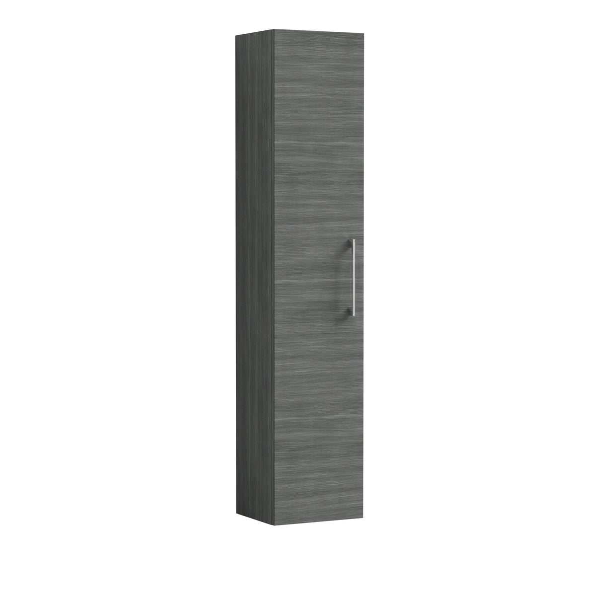 Modern Splash 300mm Graphite Grey Woodgrain Wall Hung Tall Cabinet