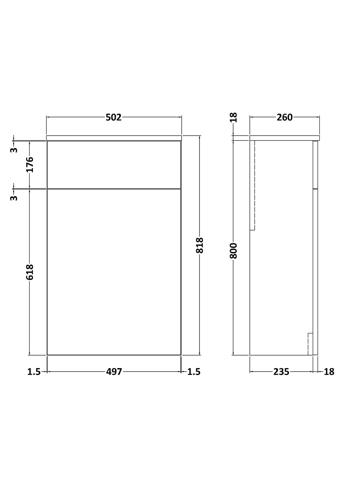 Modern Splash 500mm Charcoal Black Floor Standing Compact WC Unit