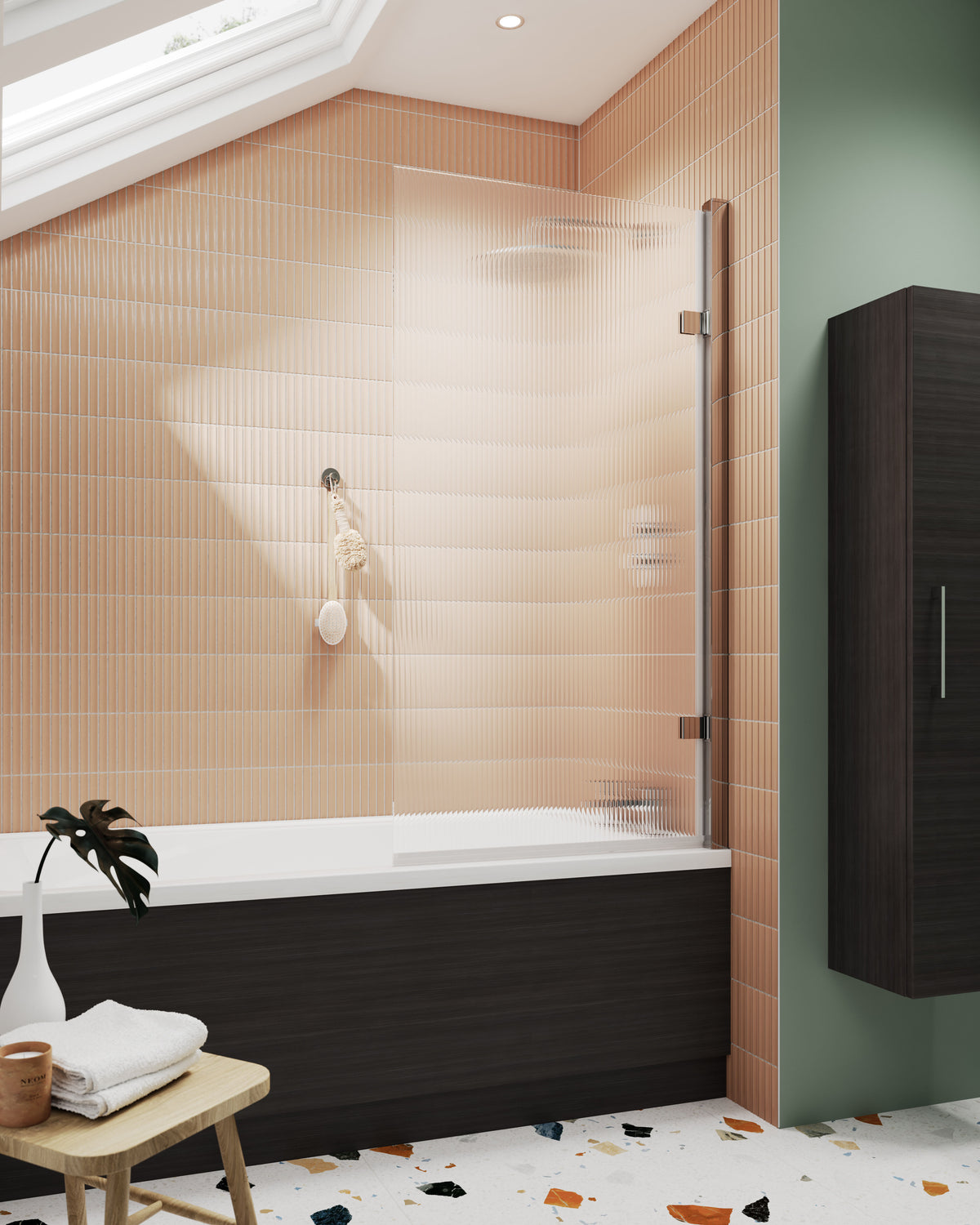 Modern Splash 300mm Charcoal Black Wall Hung Tall Cabinet