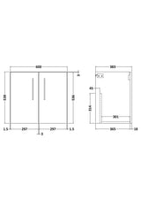 Modern Splash Arno 600mm Satin Green 2 Door Wall Hung Vanity Unit
