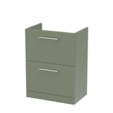 Modern Splash Arno 600mm Satin Green 2 Drawer Floor Standing Vanity Unit