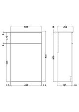 Modern Splash Arno 500mm Satin Green Floor Standing Compact WC Unit