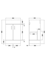 Modern Splash Eden 500mm White Floor Standing Vanity Unit