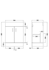 Modern Splash Eden 600mm White Floor Standing Vanity Unit