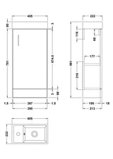 Modern Splash Vault 400mm Gloss White Floor Standing 1 Door Compact Vanity Unit With Ceramic Basin