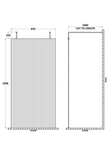 Modern Splash 1000mm Chrome Fluted Wetroom Panel