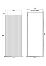 Modern Splash 760mm Chrome Fluted Wetroom Panel