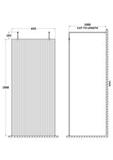 Modern Splash 900mm Chrome Fluted Wetroom Panel