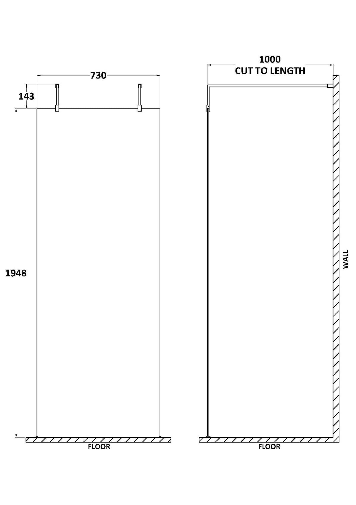 Modern Splash 760mm Chrome Wetroom Panel