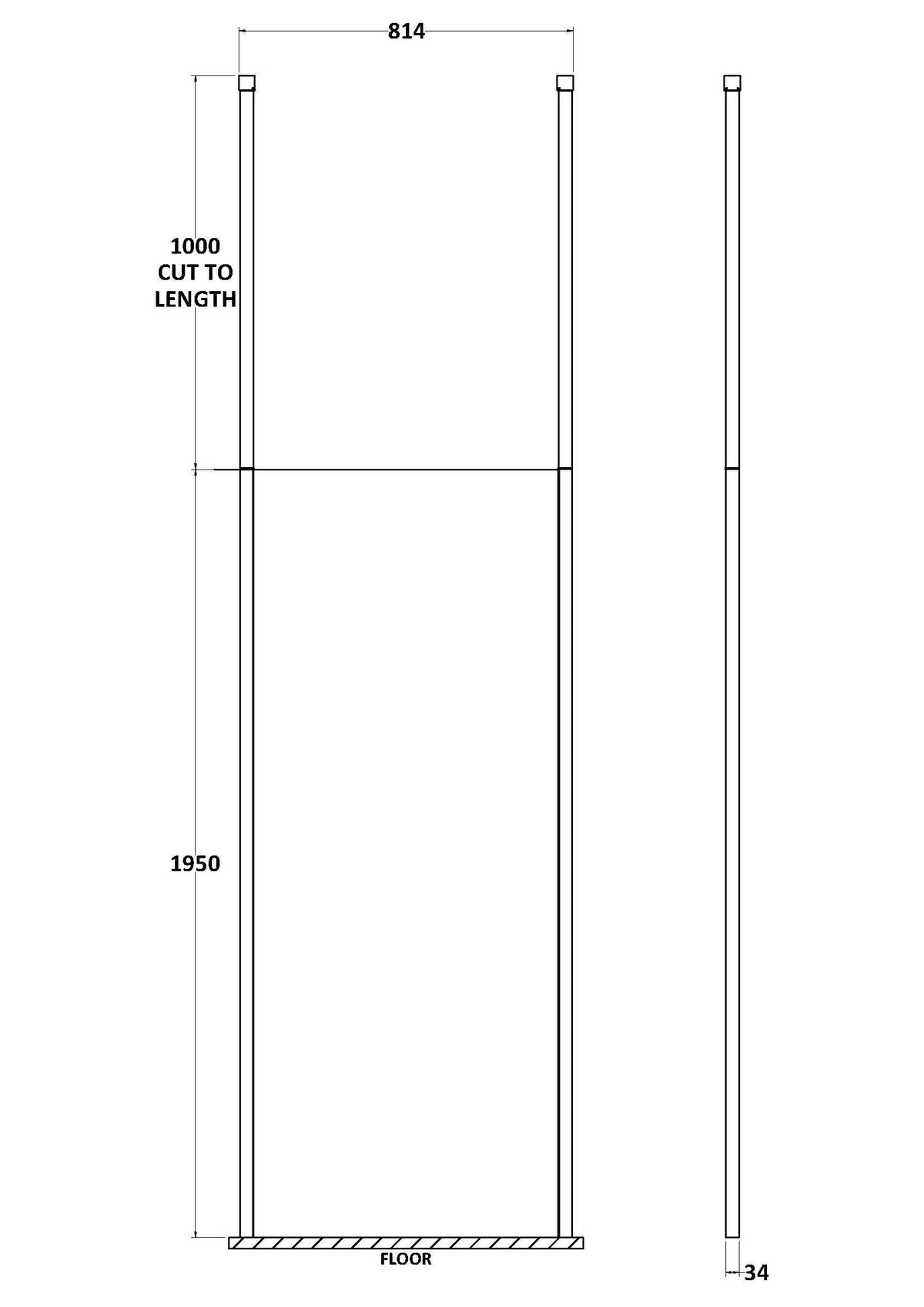 Modern Splash 800mm Chrome Wetroom Panel