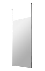Modern Splash 900mm Matt Black Wetroom Panel 8mm Glass With Ceiling Poles