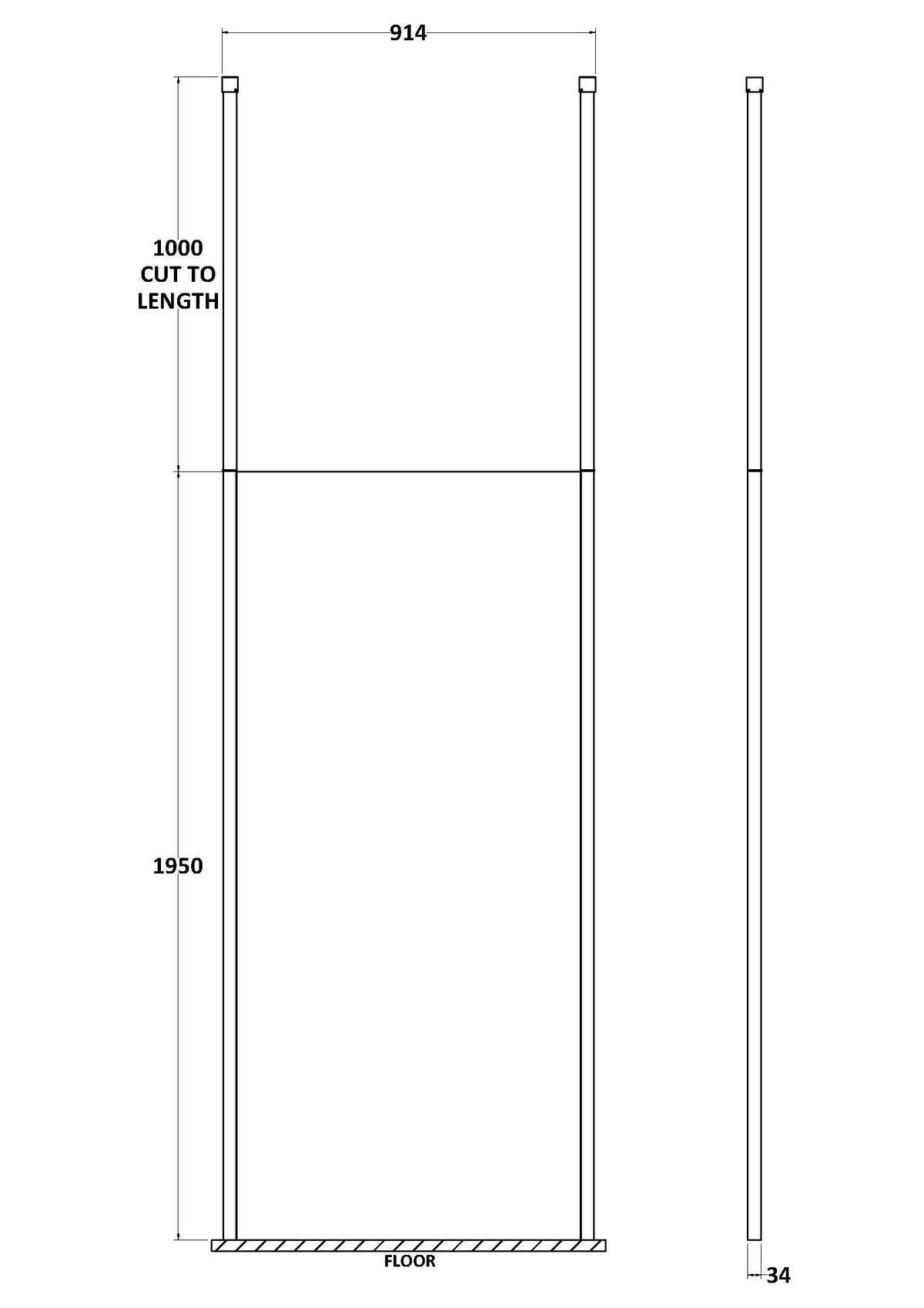 Modern Splash 900mm Chrome Wetroom Panel