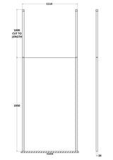 Modern Splash 1100mm Matt Black Wetroom Panel 8mm Glass With Ceiling Poles