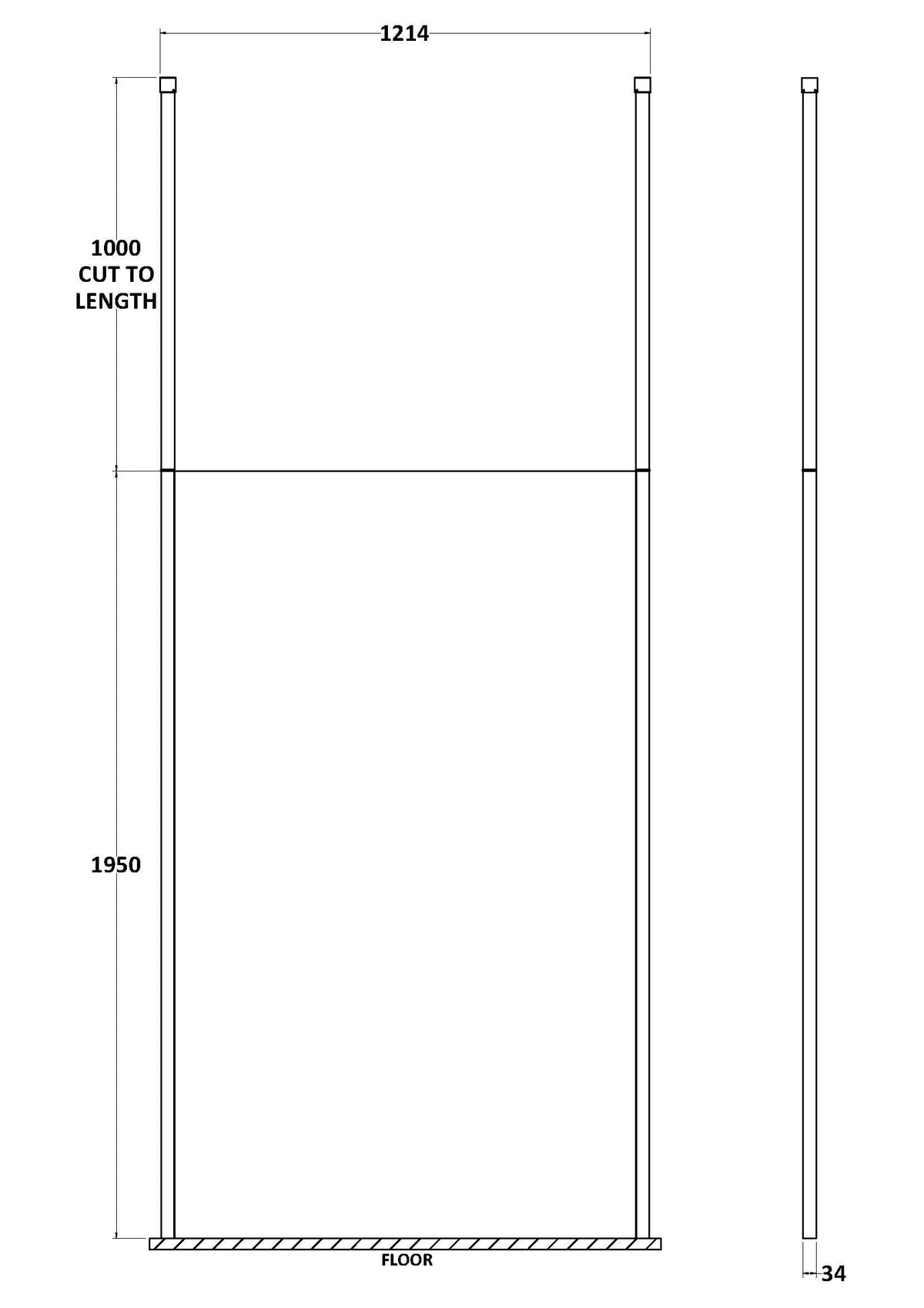 Modern Splash 1200mm Chrome Wetroom Panel
