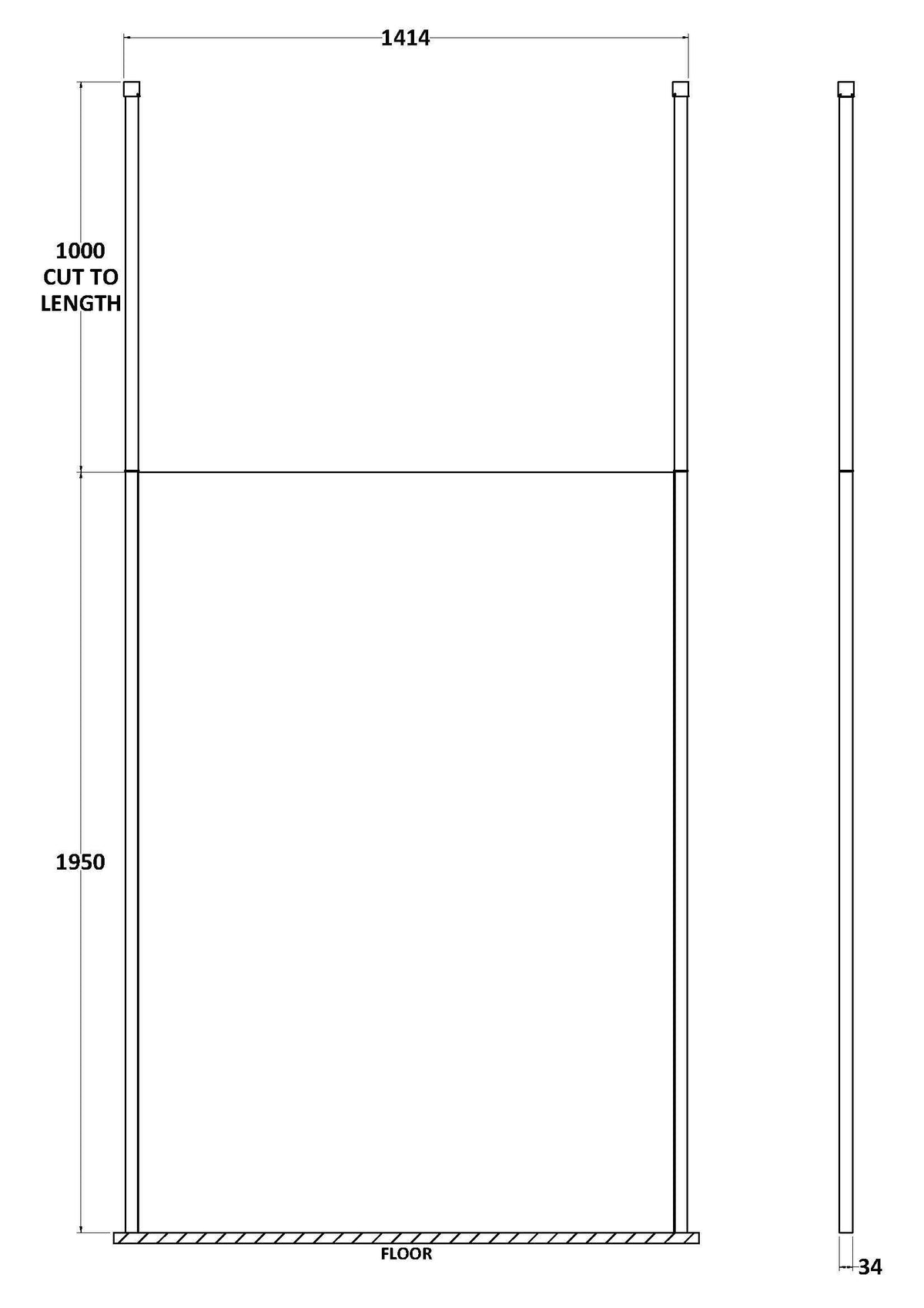 Modern Splash 1400mm Chrome Wetroom Panel