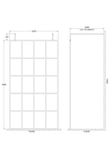 Modern Splash 1100mm Matt Black Wetroom Panel 8mm Glass With Support Arms