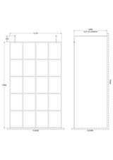 Modern Splash 1200mm Matt Black Wetroom Panel 8mm Glass With Support Arms