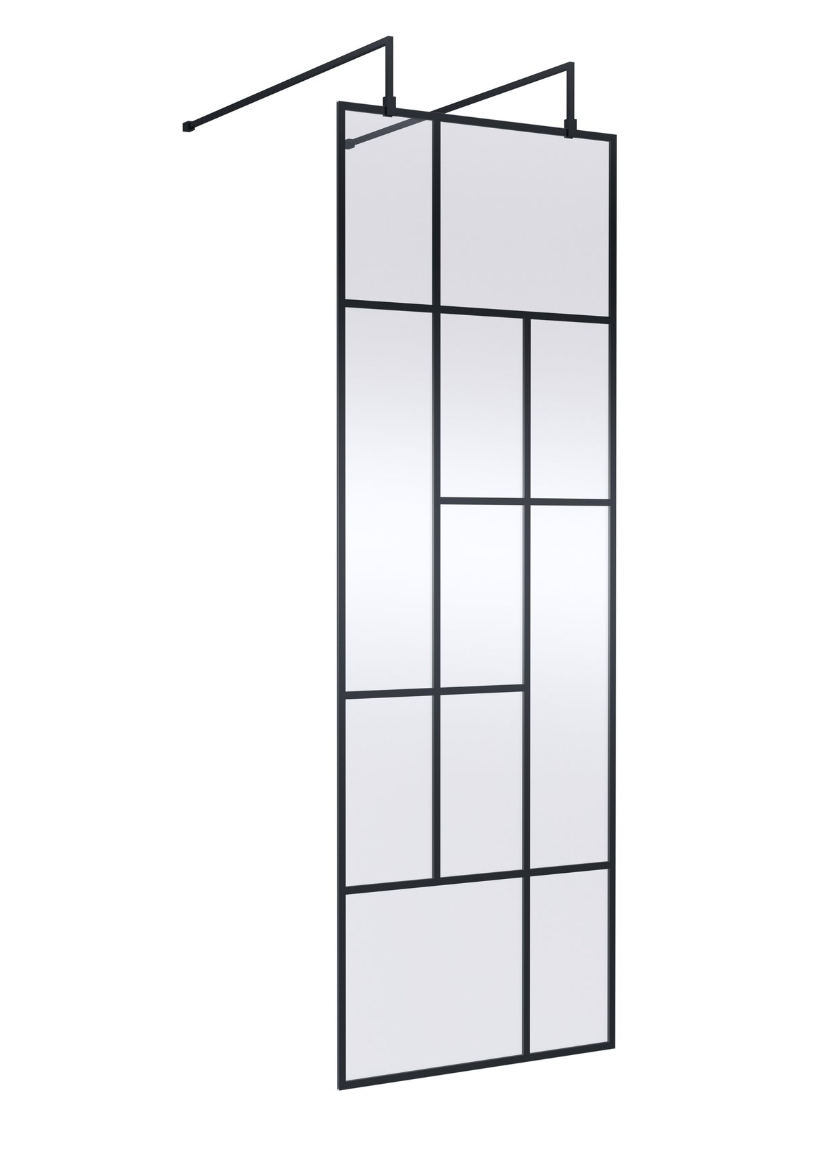 Modern Splash 700mm Matt Black Abstract Frame Wetroom Screen