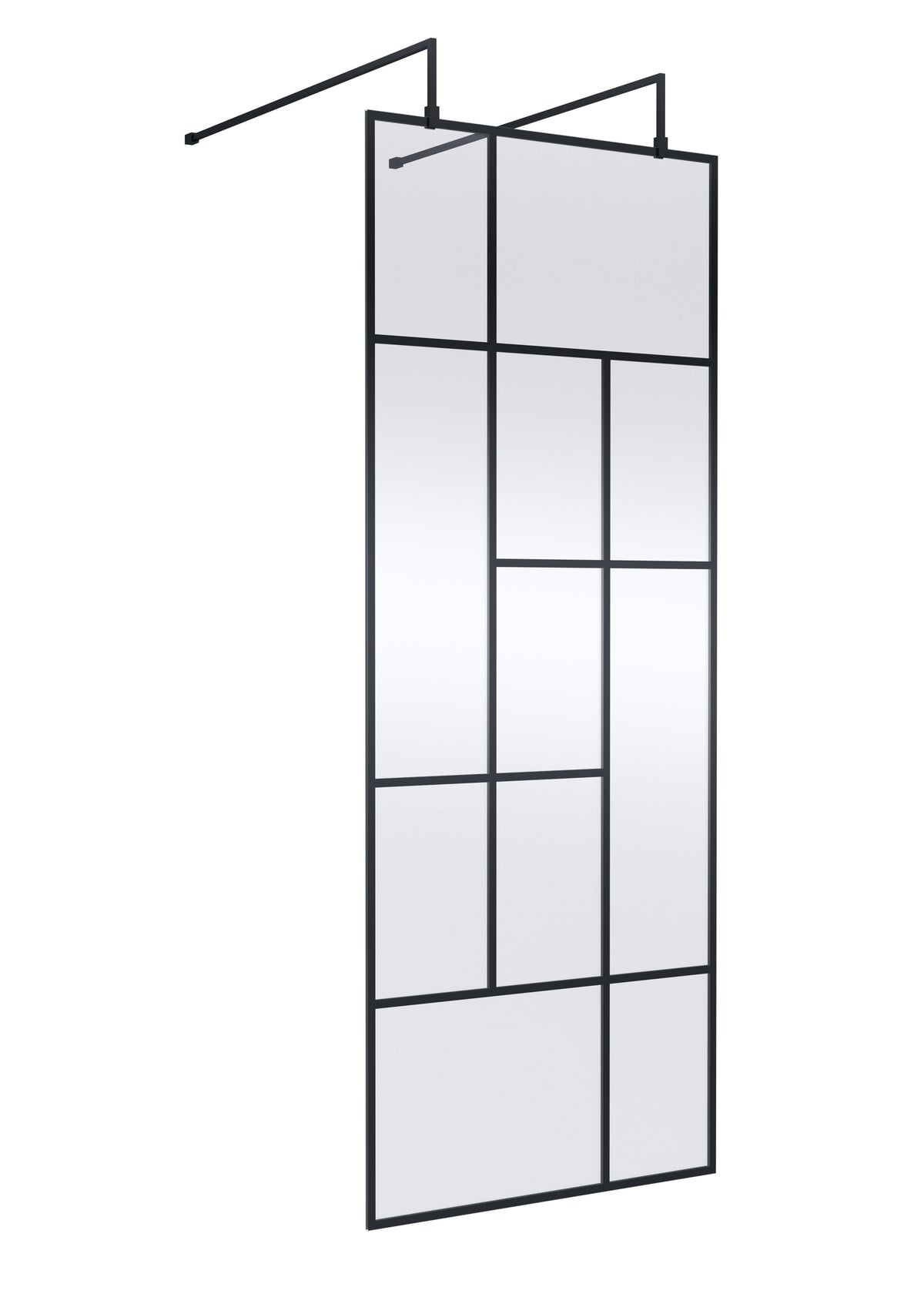 Modern Splash  800mm Matt Black Abstract Frame Wetroom Screen
