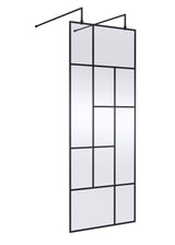 Modern Splash  800mm Matt Black Abstract Frame Wetroom Screen