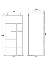 Modern Splash 9 900mm Matt Black Abstract Frame Wetroom Screen