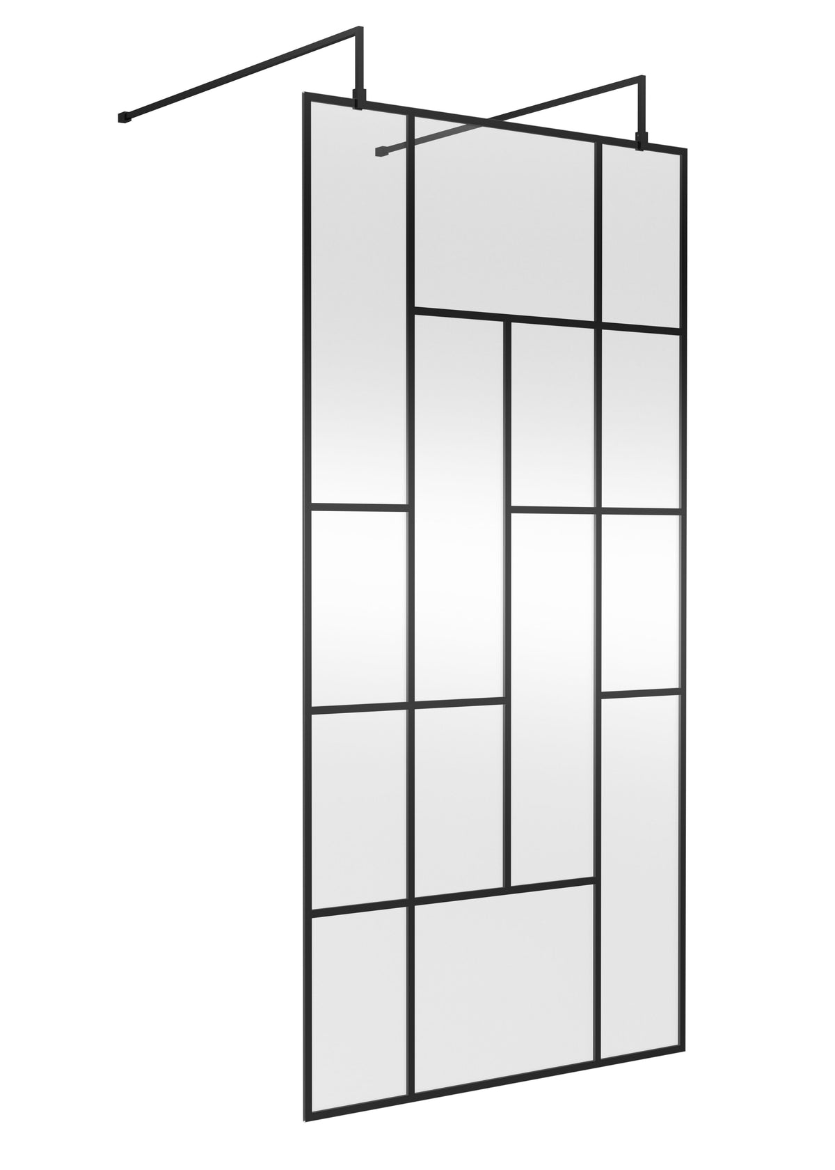 Modern Splash 1000mm Matt Black Abstract Frame Wetroom Screen
