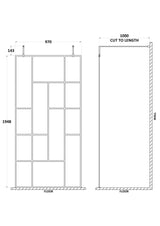 Modern Splash 1000mm Matt Black Abstract Frame Wetroom Screen