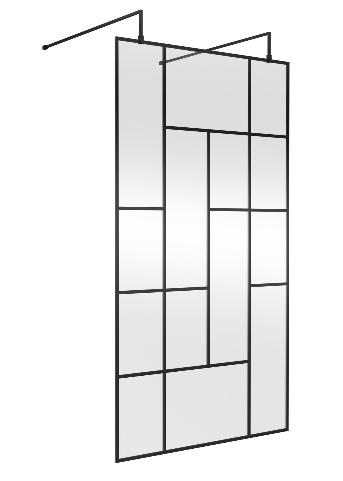 Modern Splash 1100mm Matt Black Abstract Frame Wetroom Screen