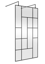 Modern Splash 1100mm Matt Black Abstract Frame Wetroom Screen