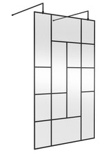 Modern Splash  1200mm Matt Black Abstract Frame Wetroom Screen