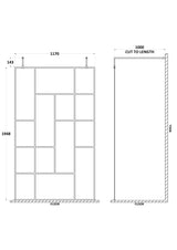 Modern Splash  1200mm Matt Black Abstract Frame Wetroom Screen