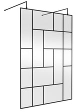 Modern Splash 1400mm Matt Black Abstract Frame Wetroom Screen