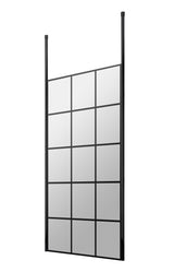 Modern Splash 900mm Matt Black Frame Screen Wetroom With Ceiling Posts