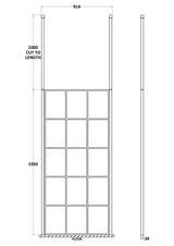 Modern Splash 900mm Matt Black Frame Screen Wetroom With Ceiling Posts