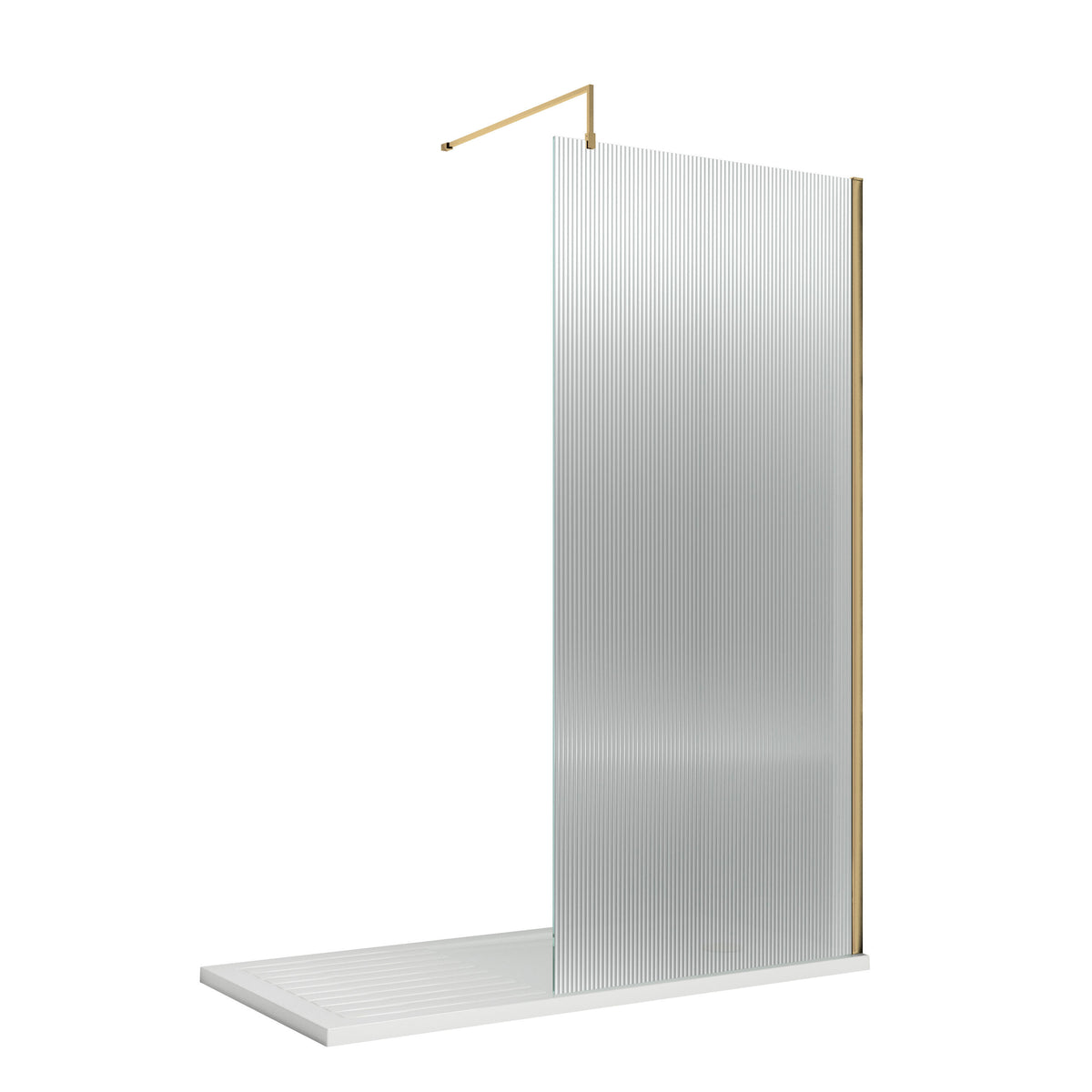 Modern Splash 1000mm Brushed Brass Fluted Wetroom Panel