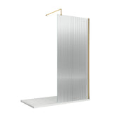 Modern Splash 1000mm Brushed Brass Fluted Wetroom Panel